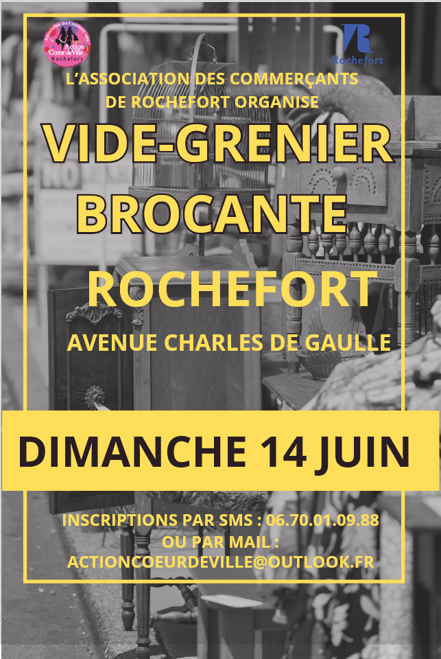 Brocante à Rochefort le 14 Juin 2026